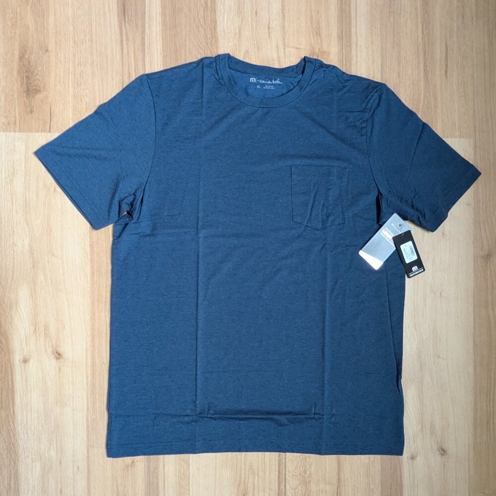 NWT TravisMathew Prestige Lifestyle Performance Backdoor Tee True Navy/Black XL